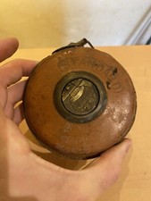 Ancien METRE ruban 10 mètres cuir et Laiton d’architecte Vintage Marqué standard