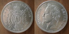 France 5 Francs 1869 Silver Coin Napoleon 3 King Mint BB Strasbourg Free Ship Wd