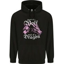 Cœur D'un Loup Âme D'un Dragon Sweat À Capuche Pour Homme 80% Coton