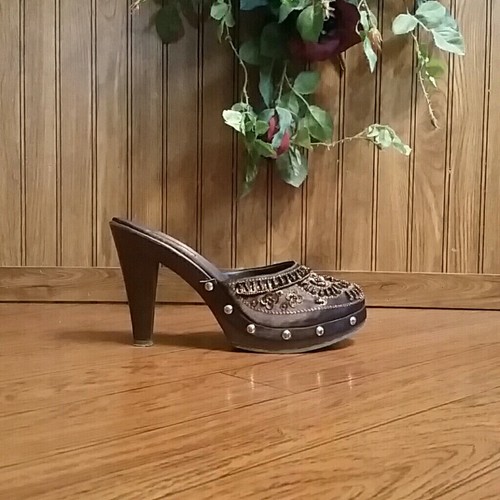 Sequin beaded clogs - sequin,