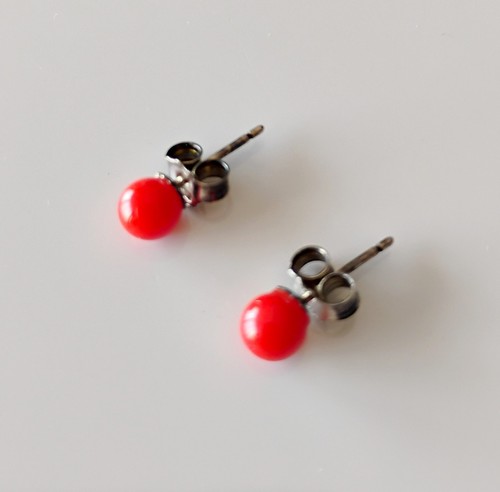 Boucle oreille corail - d'oreille, en