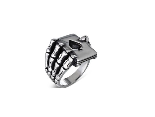 Bague skull bijou acier - bijou, en