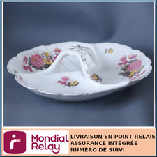 PLAT EN CÉRAMIQUE  MENDIANT SERVITEUR - ESTAMPILLÉ - 3 COMPARTIMENTS