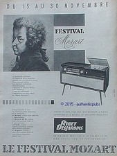 PUBLICITE RIBET DESJARDINS RADIO ELECTROPHONE LE MOZART DE 1960 FRENCH AD PUB