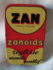 Ancienne Boîte Metal et plastique Publicitaire  ZAN zanoïds reglisse menthe