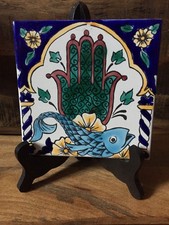 Carreaux Oriental Faience peint -populaire-vintage-loft-asie-perse-arabe-inde-