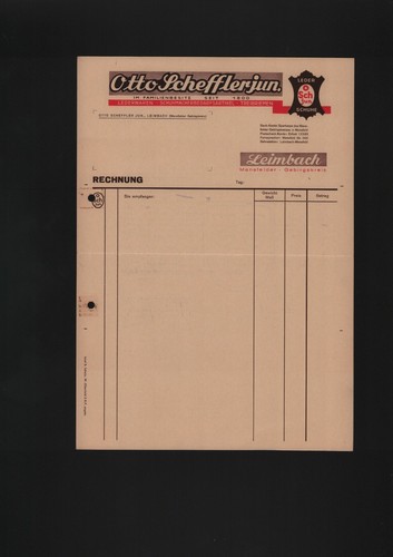 Leimbach invoice 1942 - leimbach,,