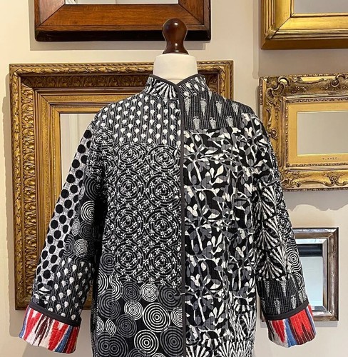 Indien noir patchwork coton - noir,
