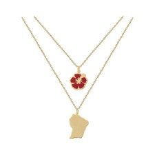 Collier double rangs hibiscus