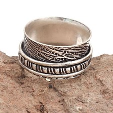 Bague toupie en argent pour femmes bague à quatre toupies bague bijoux en...