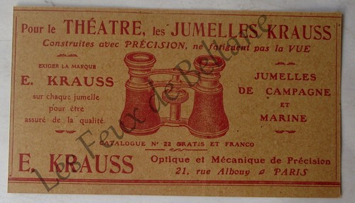 Publicité ancienne jumelles - ancienne,