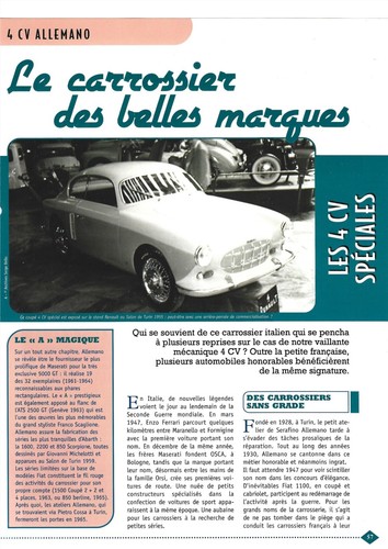 Fiche renault 4cv spéciale - fiche,