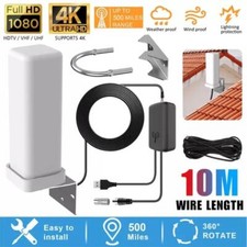 Antenne TV numérique intérieure 1080P 4K, signal amplifié 35 dBi, extérieur, Fr