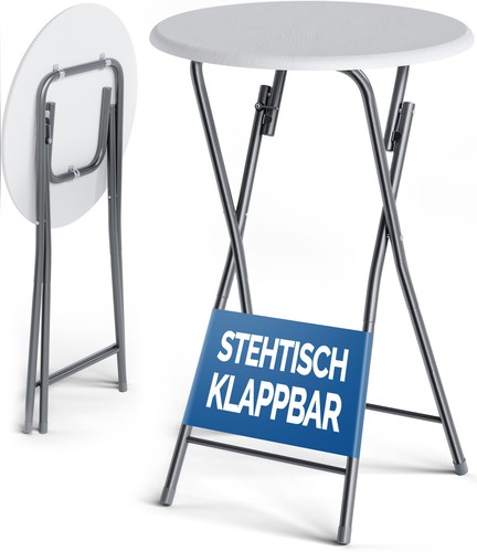 Table haute pliable blanc - , Ø