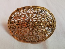 Barrette cheveux dorée filigrane Bté SGDG  6,8 x 4,7 cm