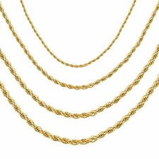 Chaîne Or 24 Carat Doré Collier en Cordon Femmes Hommes 2,3, 4,5 MM K6067D