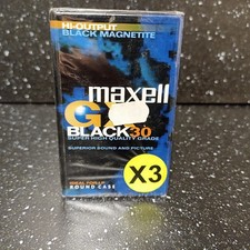 Lot 3 cassettes caméscope Vidéo vierges Maxell GX black 30 Neuves Sous Blister 