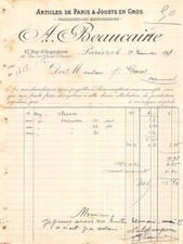 1909 ARTICLES DE PARIS ET JOUETS EN GROS A BEAUCAIRE A PARIS - M. GAREL A CAN