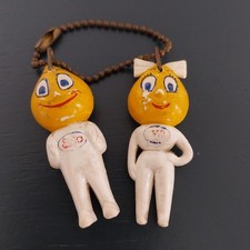Vintage Porte-clés Goutte D' huile ESSO " Madame "& " Monsieur "  N°3