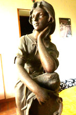 Statuette ancienne la gitane au tambourin de Mignon par Edg. Marioton