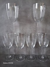 Vintage lot 🍷 6 verres à vin 🍷 en cristal ciselé 🍷 Ancien