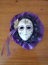 Petit masque vénitien en céramique peint à la main 14x17 cm