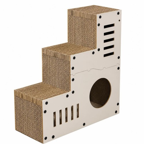 Griffoir carton avec niche - griffoir,