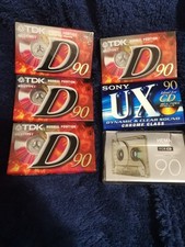 LOT 6 CASSETTES AUDIO VIERGES SOUS BLISTER ( SONY UX 90, TDK D 90, HEMA 90)