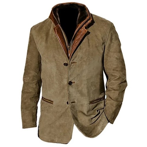 Blazer homme vintage cuir - blazer, en