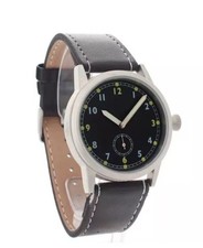 MONTRE POUR HOMME PILOTE MILITAIRE WW2 MÉCANIQUE CADRAN NOIR SWISS