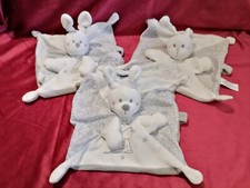 Doudou lot de 3  lapins plats  blanc gris  Nicotoy Simba toys Kiabi Etat Neuf