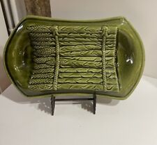 Egouttoir Plat à asperges Plateau En faïence Style barbotine Vert Collection