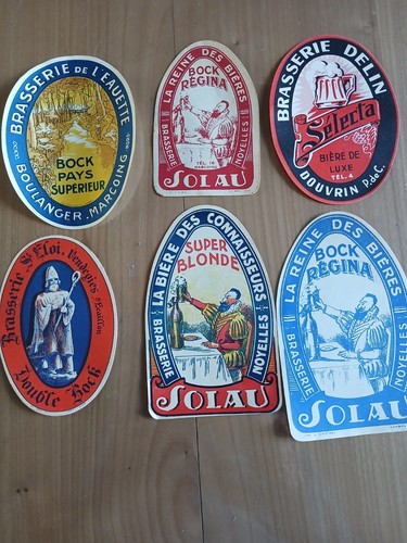 Lot six étiquettes biere - de,