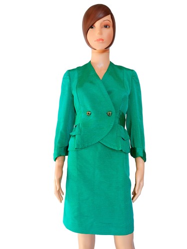 Tailleur jupe blazer vert - tailleur,
