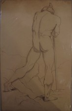 DESSIN ETUDE HOMME NUE  MODELE