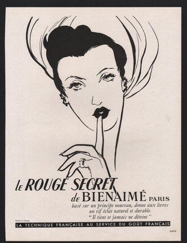 Pub papier 1949 - papier, cosmétique