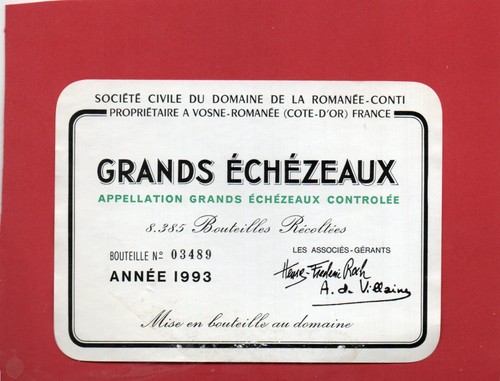 Etiquette grands echezeaux - grands,