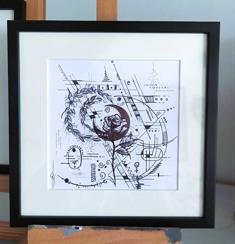 Tableau peinture encre - tableau,
