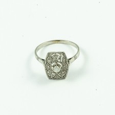 Bague de 1925 pour femme en Or Blanc 18 carats et Platine