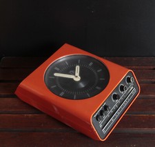 Pendule Radio EUROPHONE H20 Orange Fonctionnelle Déco Space Age Vintage 70's