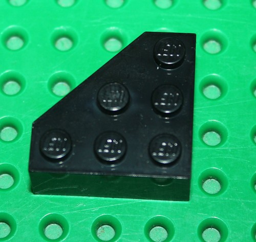 Lego black wedge 3x3 cut - lego,