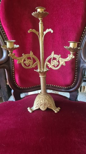 Candelabre bronze doré - candelabre,