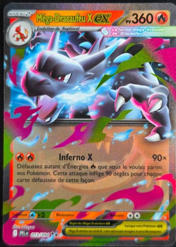 Carte pokémon méga - carte, méga-dracaufeu