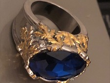 Bague ancienne saphir argent - ancienne,