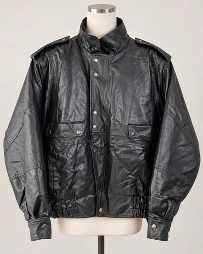 Blouson cuir noir - , vintage