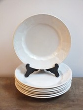 Lot 8 assiettes blanches semi creuses Moulin de Loups et Hamage, épis de blé