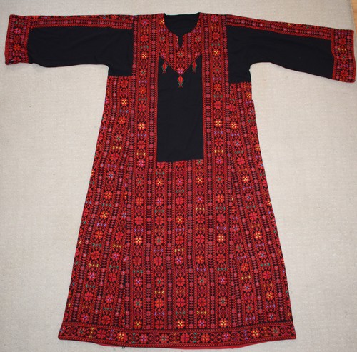 Caftan abaya noir rouge - noir, brodé