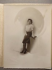Vintage large photo - beautiful woman studio portrait - Bolognesi, Marseille