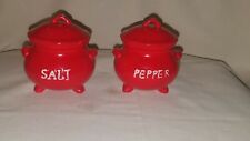 LEGO 3" Red Kettle SALT AND PEPPER SHAKERS Made in JAPAN 