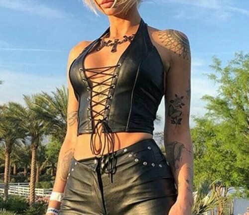 Bustier cuir avec - bustier, "cuir"